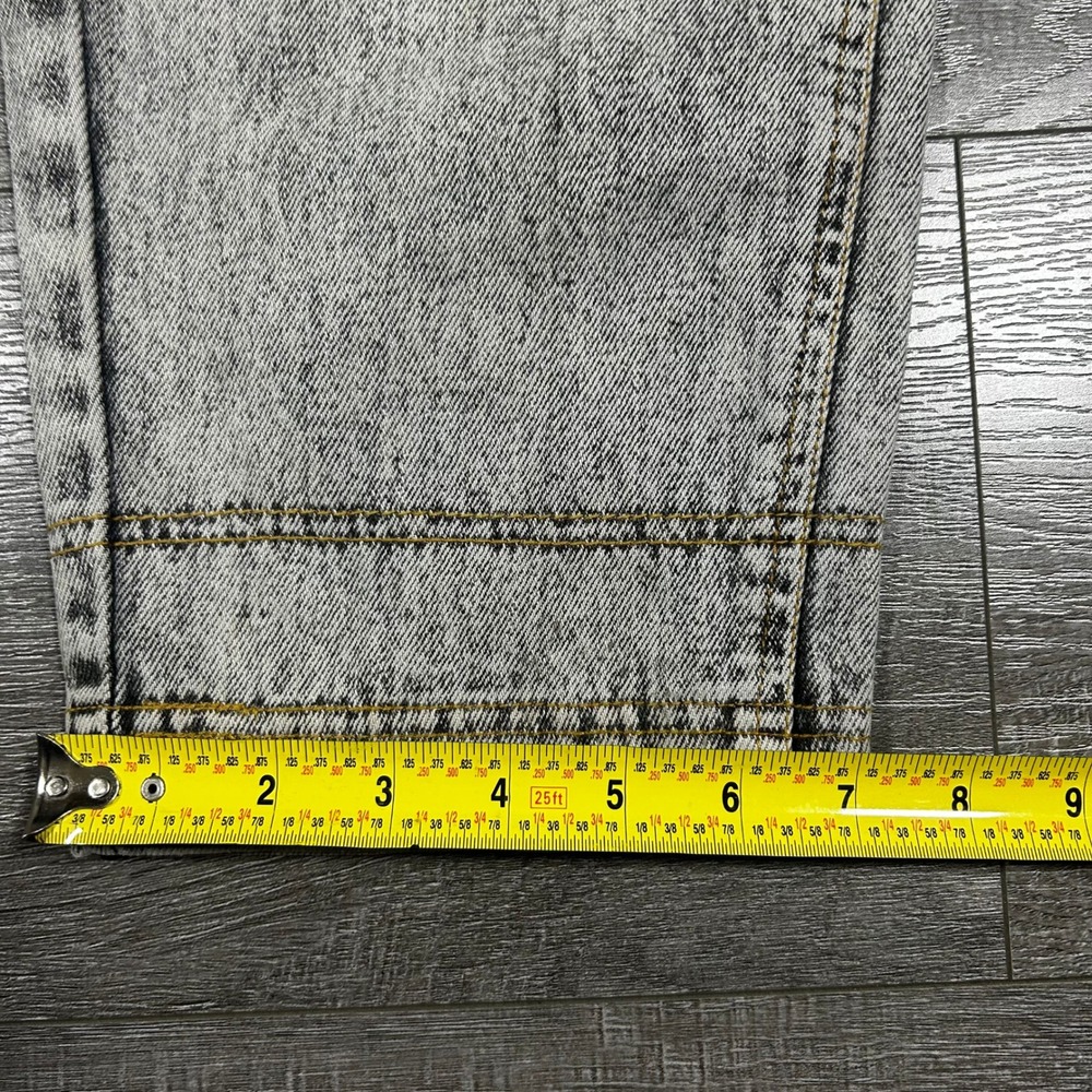 Vintage Blue Zone Acid Wash Double Knee Pleated Jeans Gray 33L Made in Hong Kong - Picture 7 of 7